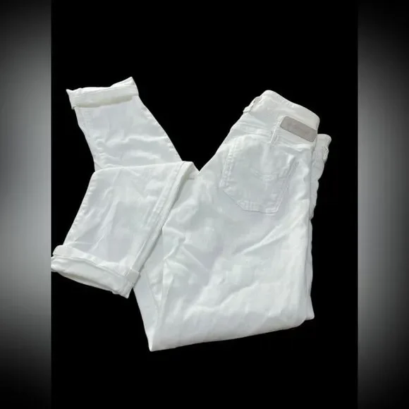 Jeckerson White Denim Jeans Sz. 24 Made in Italy Runs 26” - Picture 2 of 12